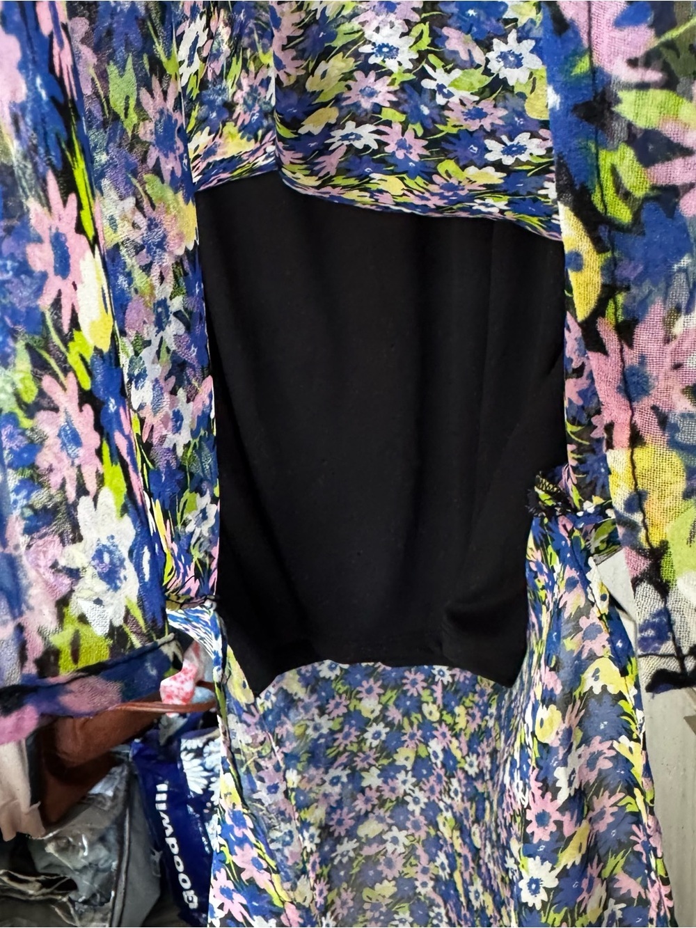 Saint + Sofia Portland Blue Floral Midi Dress Size 10 New With Tags - Picture 10 of 10